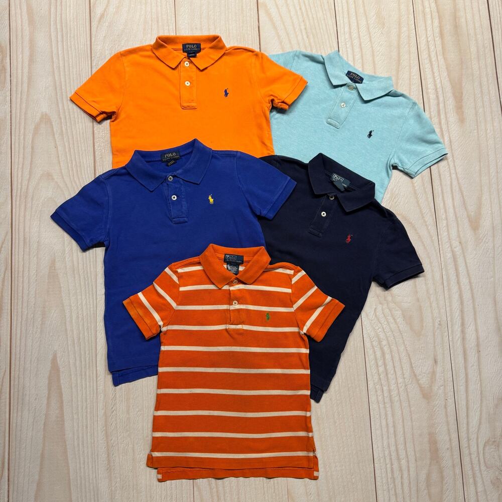Lot of 5 Polo Ralph Lauren Boys Toddler 5/5T Short Sleeve Collared Polo Shirt